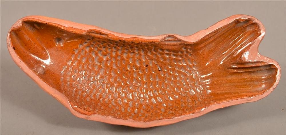 Appraisal: Pennsylvania th Century Redware Fish Mold Pennsylvania th Century Interior