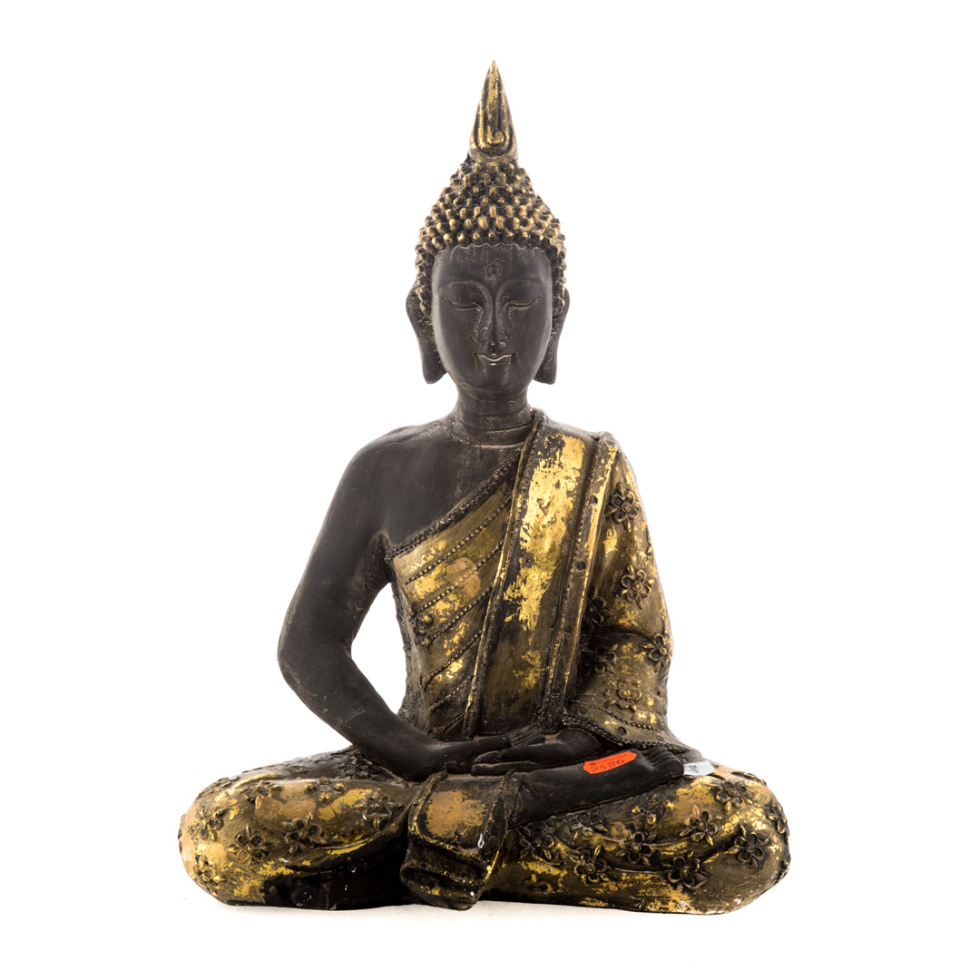 Appraisal: Thai pottery parcel-gilt Buddha figure in H