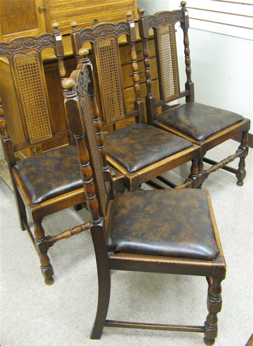 Appraisal: SET OF FOUR OAK DINING CHAIRS English early th century