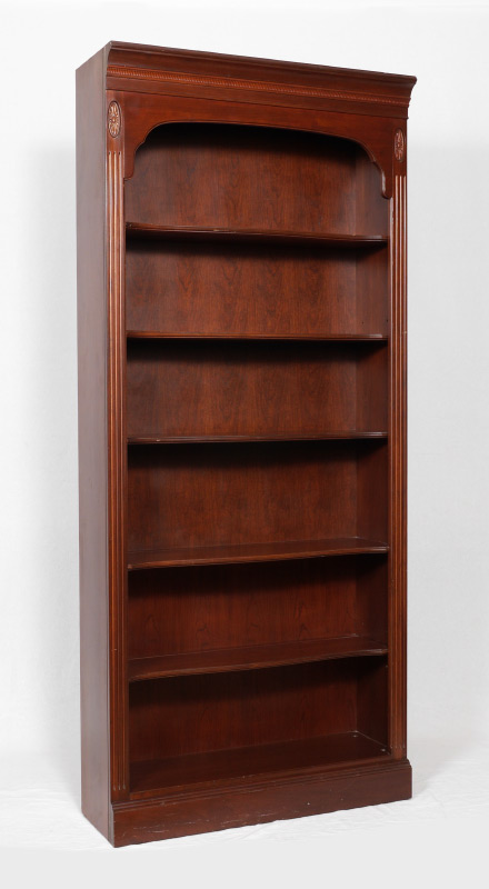 Appraisal: CONTEMPORARY ETHAN ALLEN BOOKCASE Mahogany finish carved floral medallions over