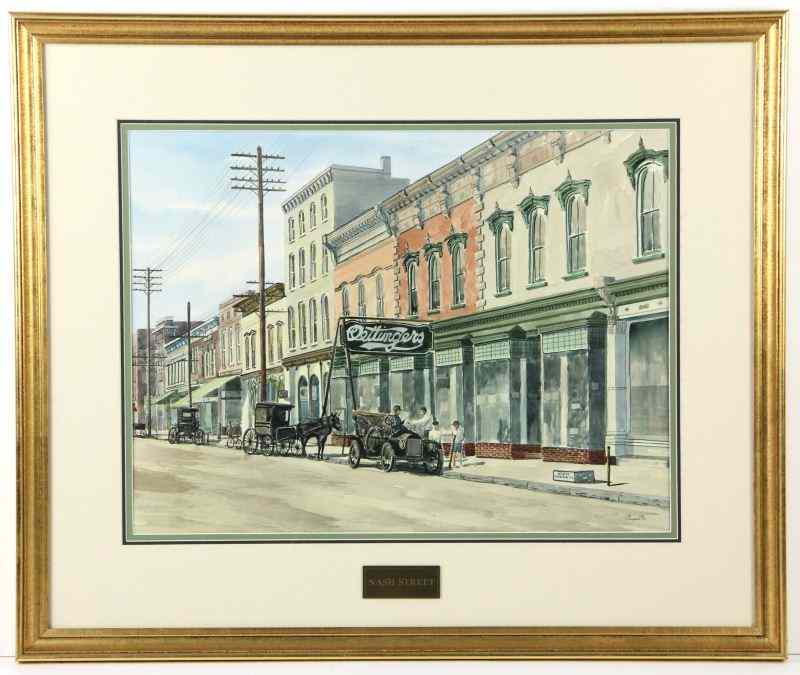 Appraisal: Samuel D Bissette NC - Watercolortitled ''Nash Street '' watercolor