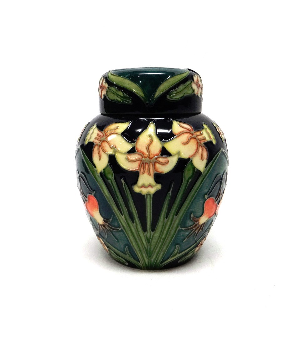 Appraisal: A Moorcroft 'Wild Flower' green ground ginger jar and cover