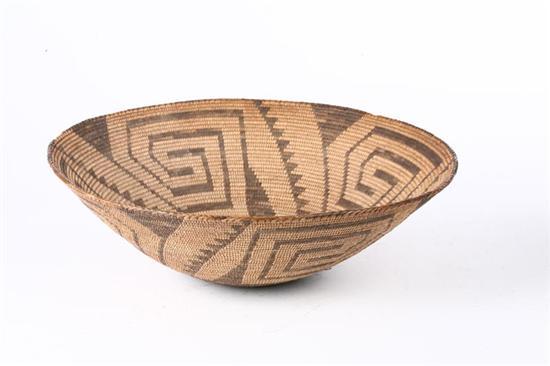 Appraisal: PIMA BASKETRY TRAY First quarter-twentieth century Coiled willow with four