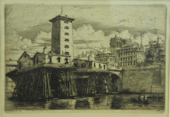 Appraisal: CHARLES MERYON French - LA POMPE NOTRE DAME etching signed