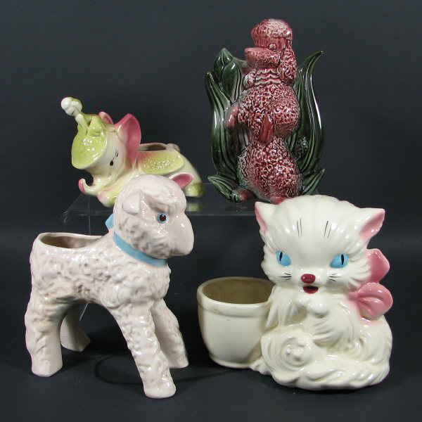 Appraisal: Hull Novelty - Animal Vase Planters Lot of four Novelty