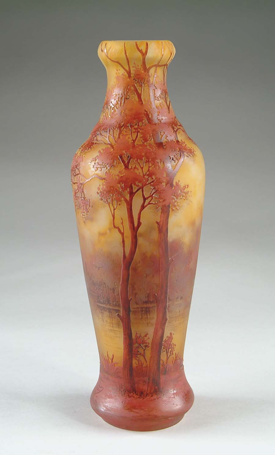 Appraisal: DAUM NANCY SCENIC VASE An exquisitely decorated vase begins with