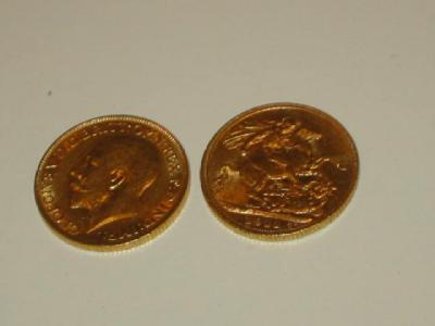 Appraisal: TWO GOLD SOVEREIGNS dated