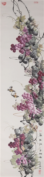 Appraisal: Chinese ink and color on paper painting of birds and