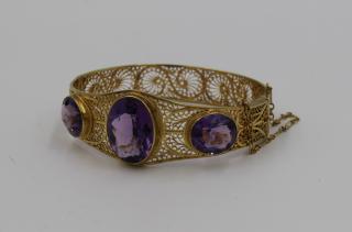 Appraisal: k Amethyst Bracelet Weight gr Width in