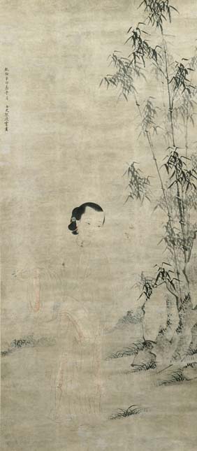 Appraisal: ANTIQUE CHINESE SCROLL PAINTING Antique Chinese scroll painting in ink