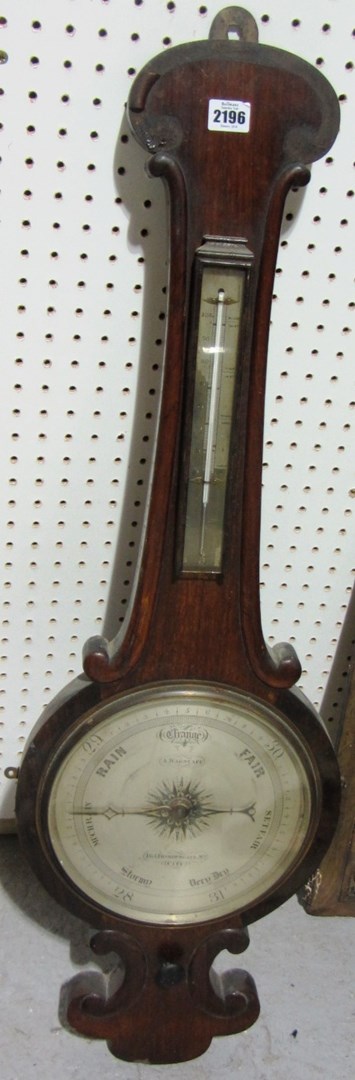 Appraisal: A th century rosewood wheel barometer