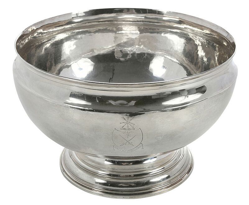 Appraisal: George II English Silver Footed Punch Bowl London round with