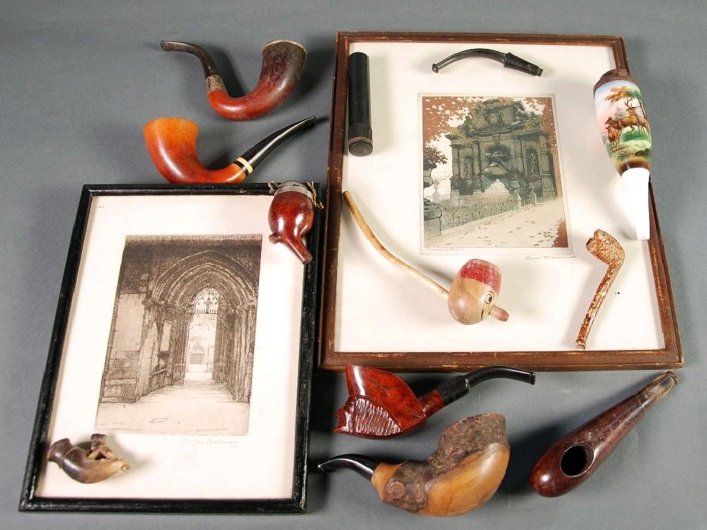 Appraisal: COLLECTION OF TEN VARIOUS TOBACCO PIPES including Briar Tuxedo a