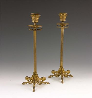 Appraisal: A pair of th century French candlesticks by F Barbedienne