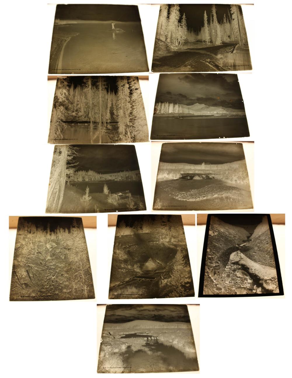 Appraisal: TEN PHOTOGRAPHIC GLASS NEGATIVES Northwest landscapes x negatives early th