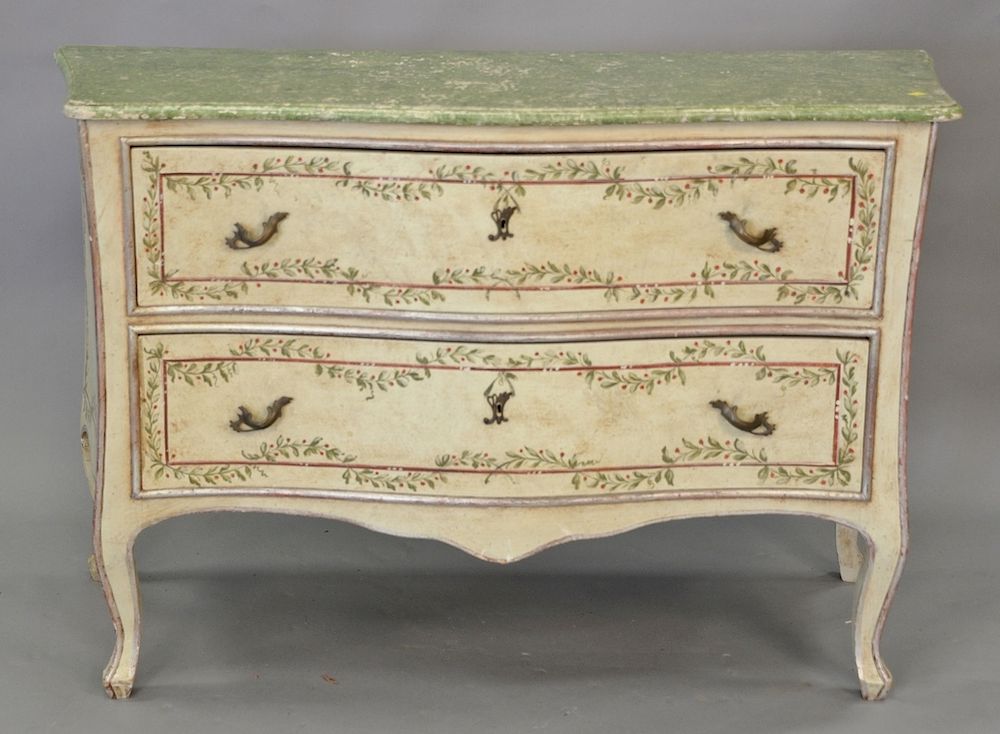 Appraisal: Louis XV style two drawer commode ht in wd in