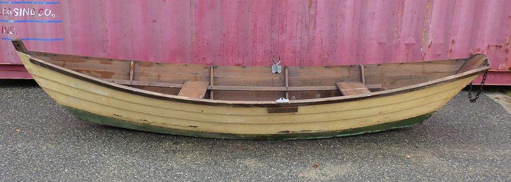 Appraisal: OLD WOOD SHALLOP BOAT Old wooden skiff or shallop boat