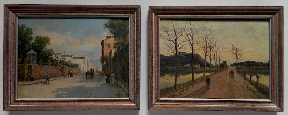 Appraisal: Vincenzo Canino oils Vincenzo Canino Italian - - Village Scenes-