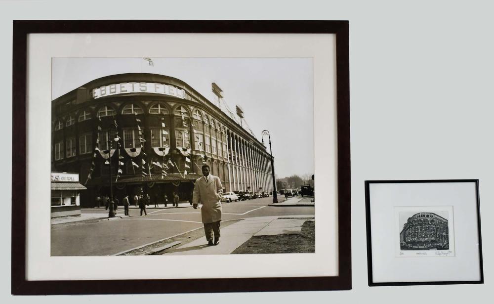 Appraisal: JACKIE ROBINSON LEAVING EBBETS FIELD Photograph Artist unknown Bettmann Corbis