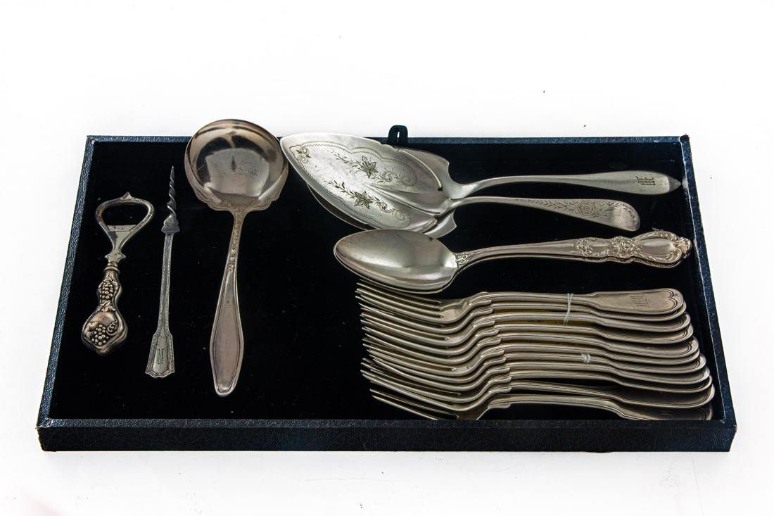 Appraisal: LOT OF SILVER FLATWARE AND SERVING PIECES J Lot of