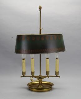 Appraisal: French Bouillotte Lamp French Bouillotte Lamp Having faux candle sticks