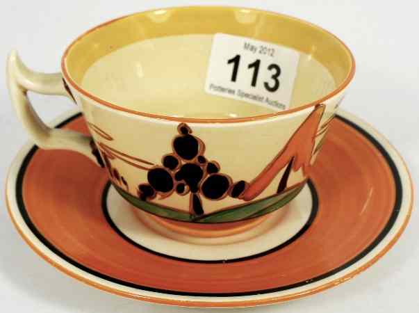 Appraisal: Clarice Cliff Tea Cup and Saucer in the Athens Shape