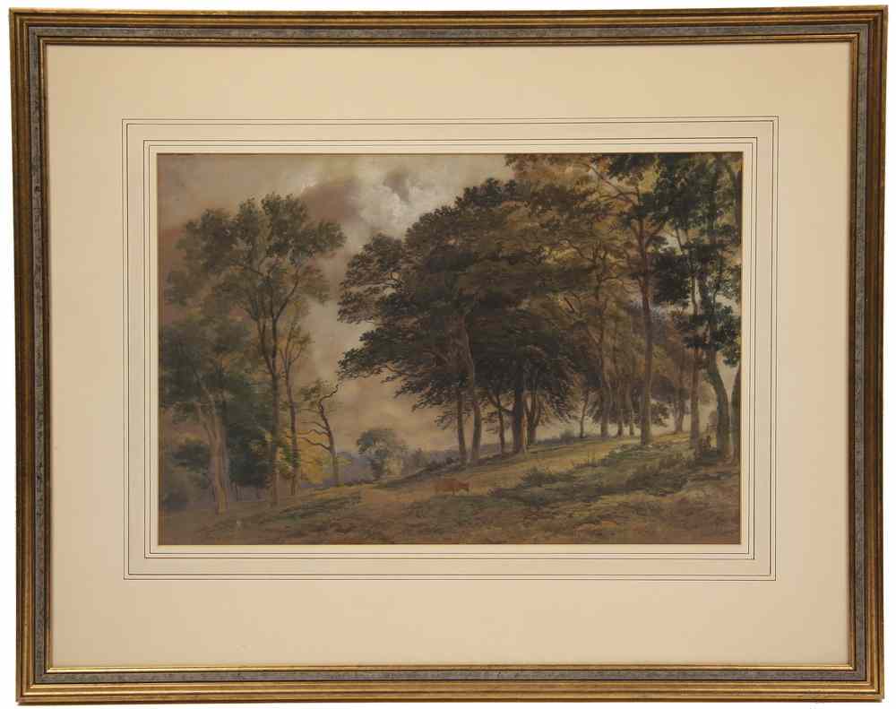 Appraisal: WATERCOLOR - th c Pastoral Scene of Summer Field with