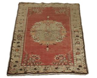 Appraisal: Hand knotted Turkish Oushak wool rug x Hand knotted Turkish