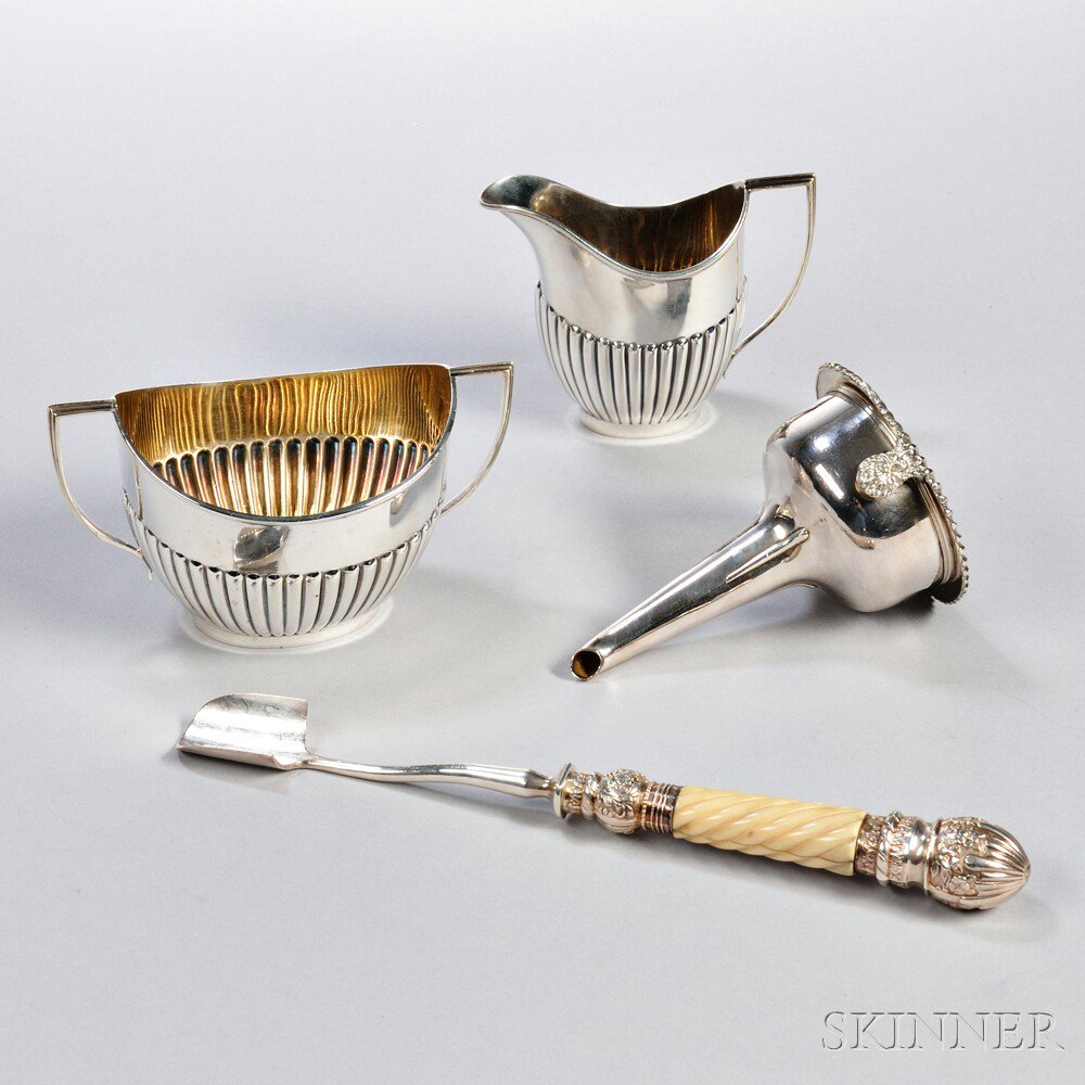 Appraisal: Three Victorian Sterling Silver Items all Sheffield a creamer and