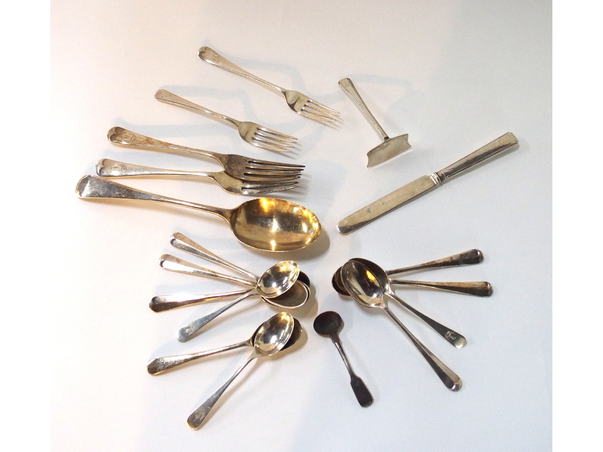 Appraisal: A lot comprising a silver tablespoon Sheffield with assorted silver