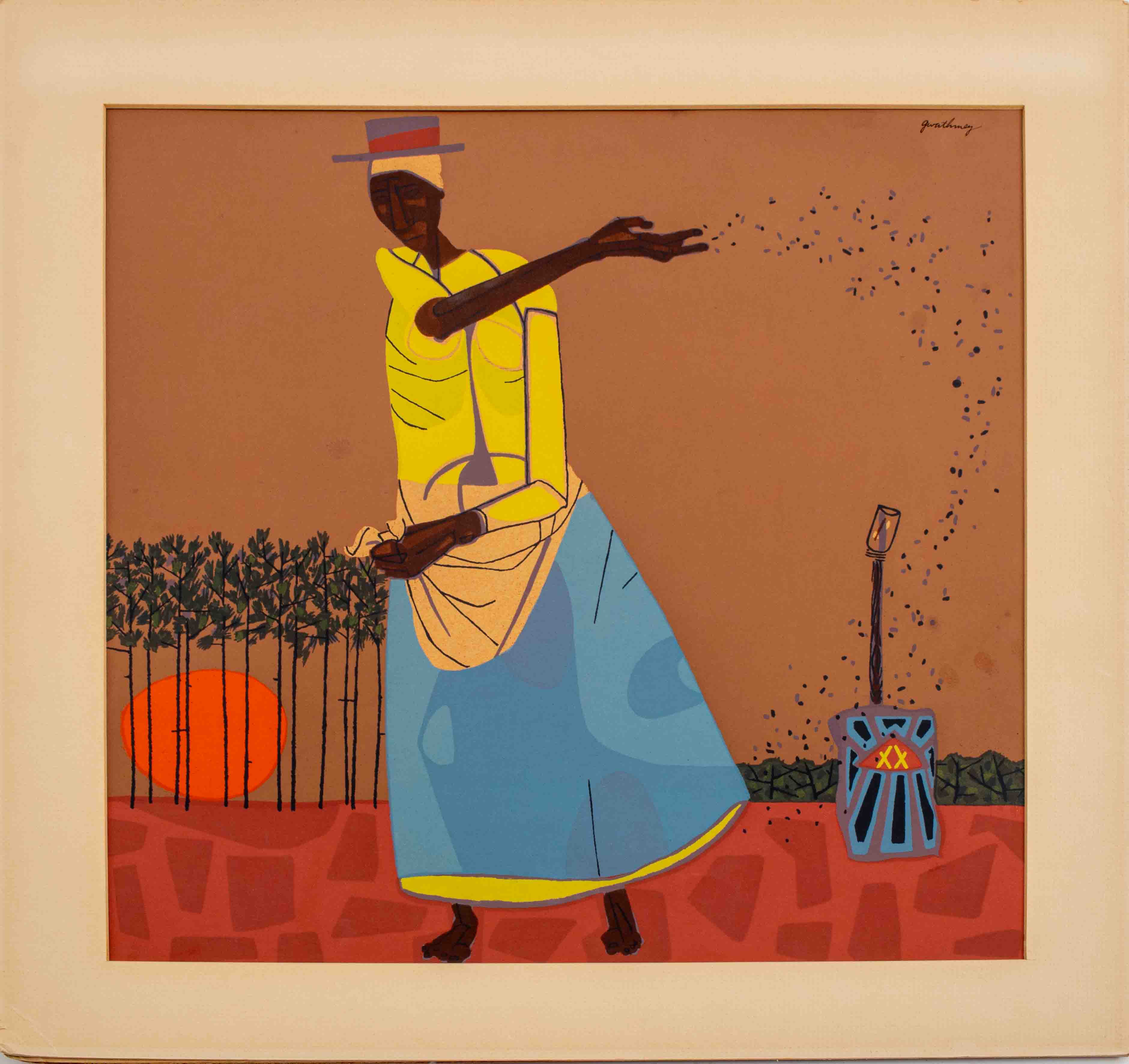 Appraisal: ROBERT GWATHMEY SOWING SILKSCREEN Robert Gwathmey American - Sowing silkscreen