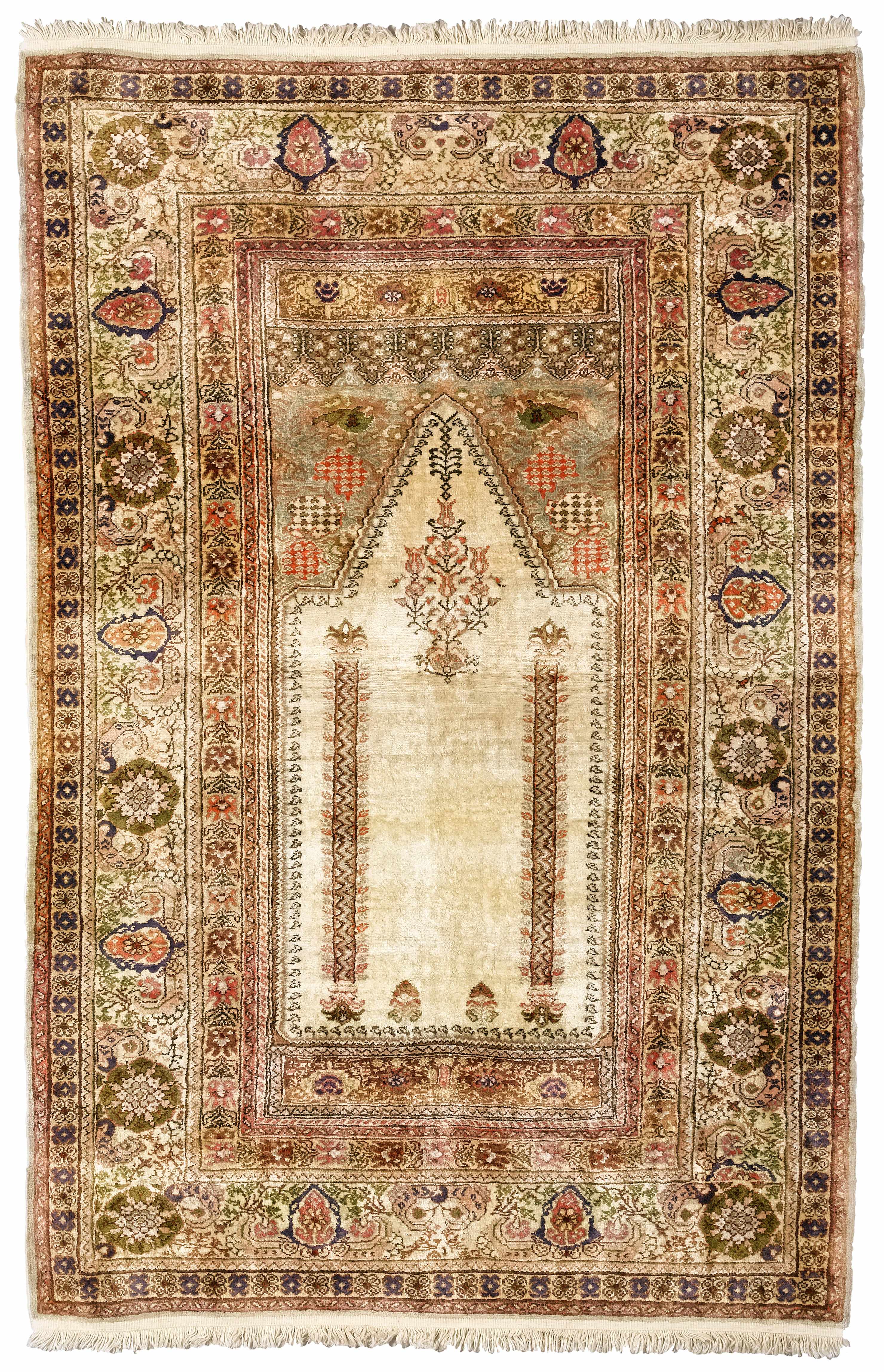 Appraisal: A Turkish silk rug size approximately ft in x ft