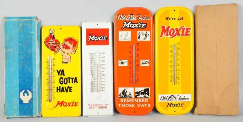 Appraisal: Lot of Assorted Tin Moxie Thermometers s to s One