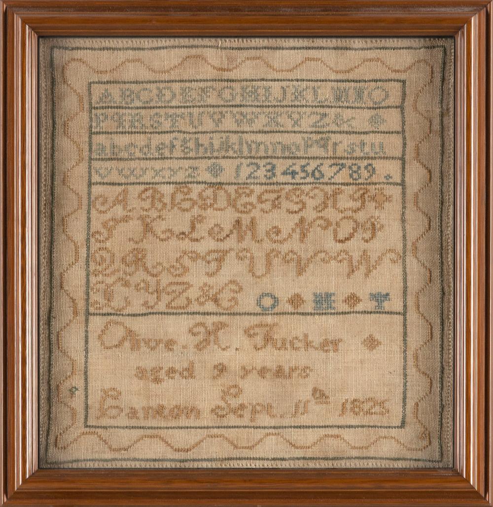 Appraisal: CANTON MASSACHUSETTS NEEDLEWORK SAMPLER DATED X SIGHT FRAMED X CANTON