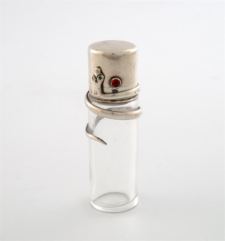 Appraisal: A late-Victorian silver mounted scent bottle