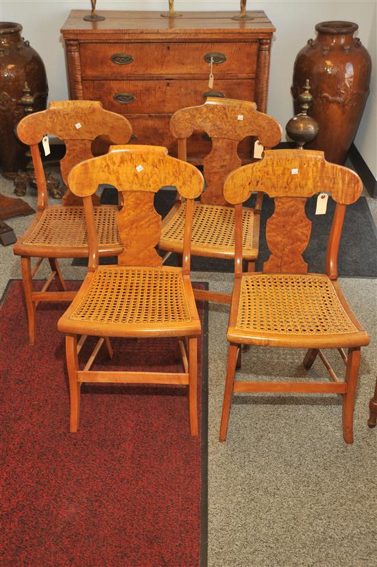 Appraisal: FOUR SIDE CHAIRS Probably from the s or s Maple