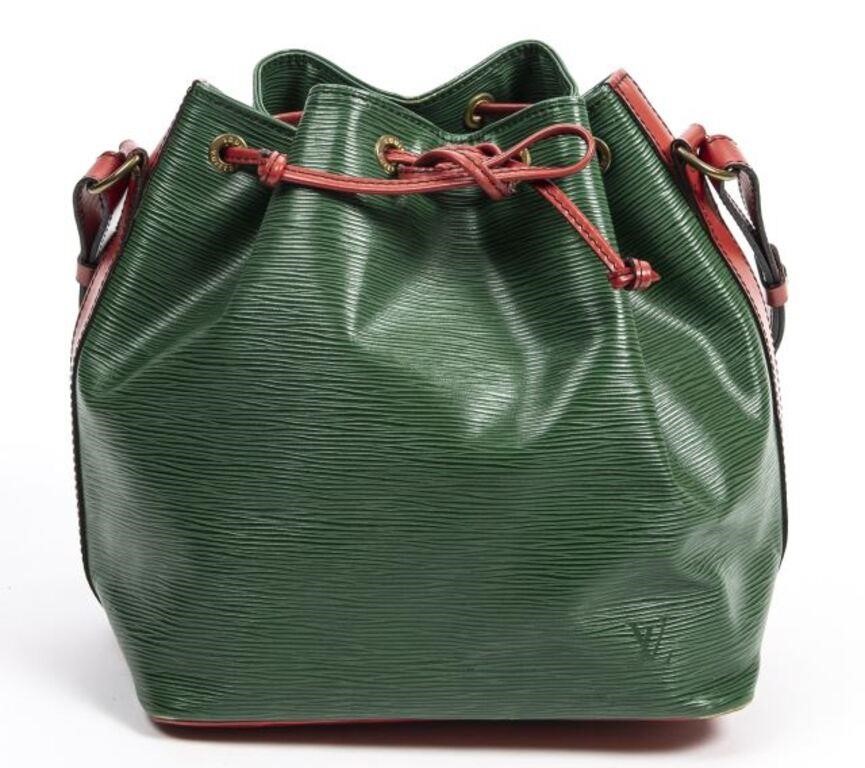 Appraisal: Louis Vuitton Noe Bicolor PM drawstring bucket bag in red