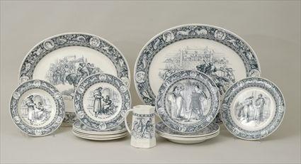 Appraisal: Wedgwood Transfer-Printed 'Ivanhoe' Pattern Part Dinner Service Comprising four soup