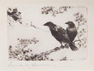 Appraisal: Frank W Benson Two Crows signed Frank W Benson lower