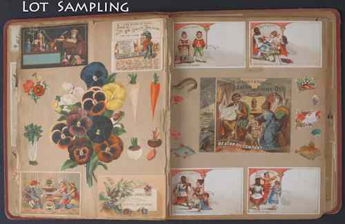 Appraisal: Two albums of postcards and advertising cards together with a