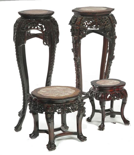 Appraisal: FOUR FERN STANDS China th century All have similar detail