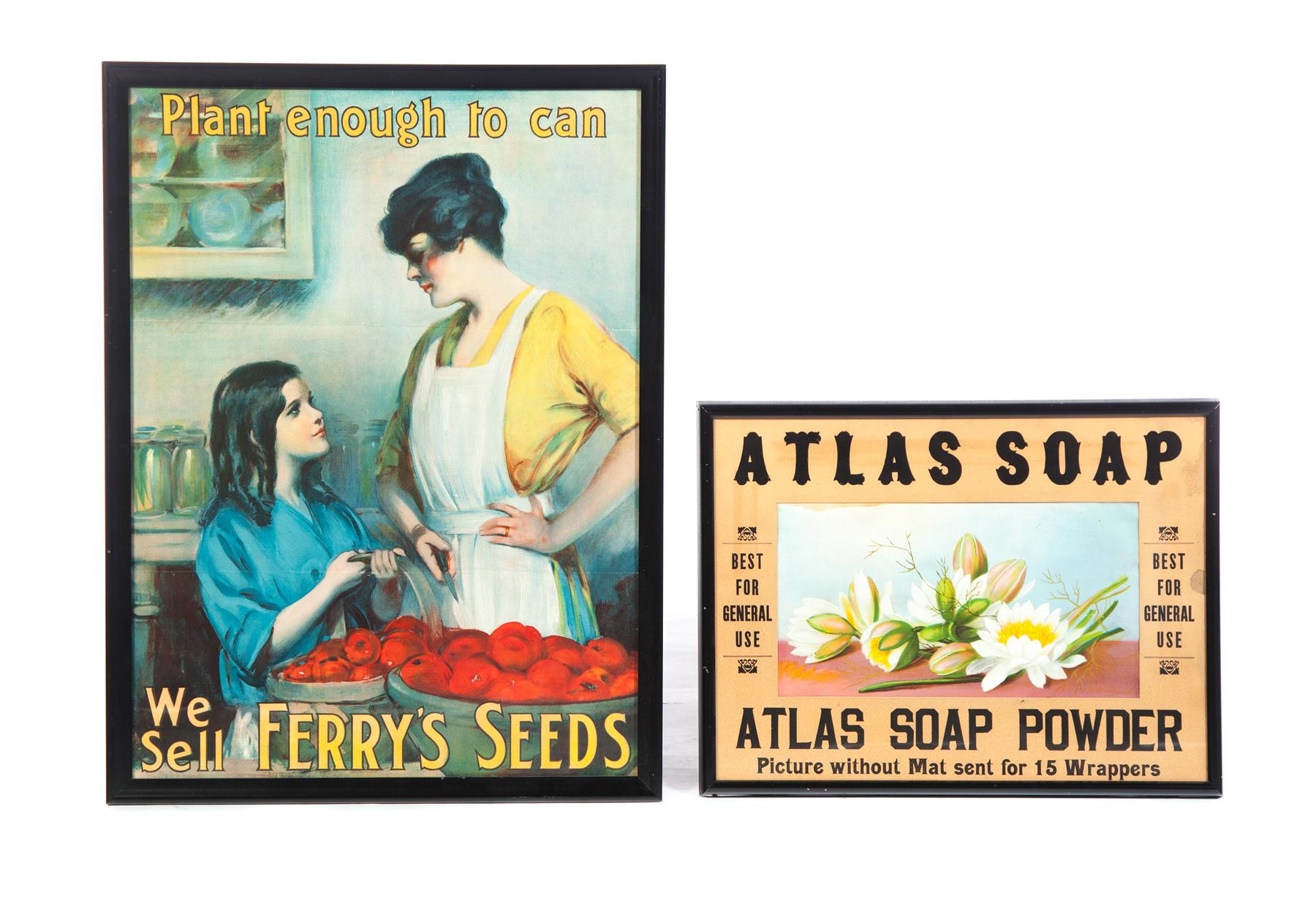 Appraisal: TWO AMERICAN ADVERTISING PRINTS Late th-early th century chromolithographs on