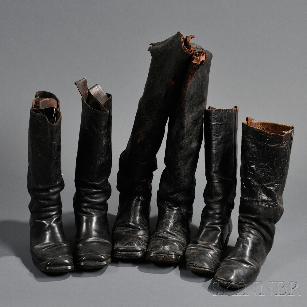 Appraisal: Three Pairs of Civil War-era Boots c mid- th century