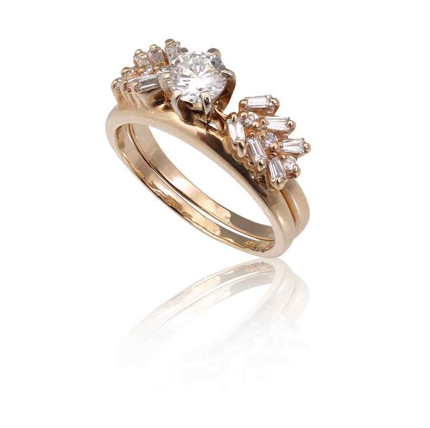 Appraisal: CTW DIAMOND BRIDAL SET K yellow gold engagement ring and