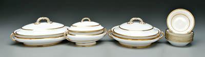 Appraisal: Ten pieces Mintons china three lidded serving pieces with six