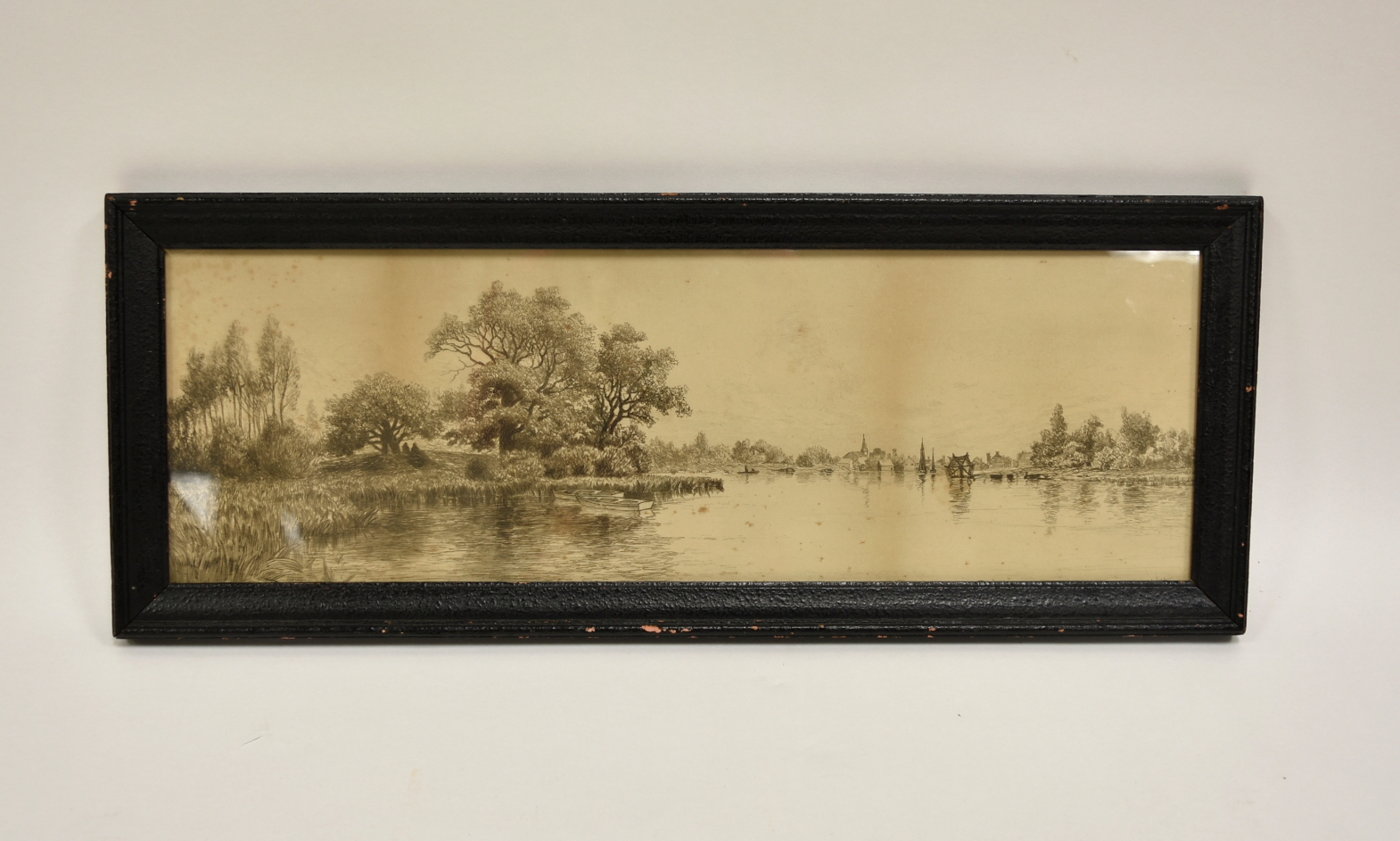 Appraisal: ETCHING OF RIVER SCENERY BY CHARLES MIELATZ depicted a wide