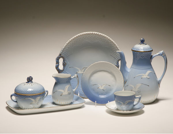 Appraisal: Danish porcelain dessert set Kjobenhavn mfg Bing Grondahl pcs set