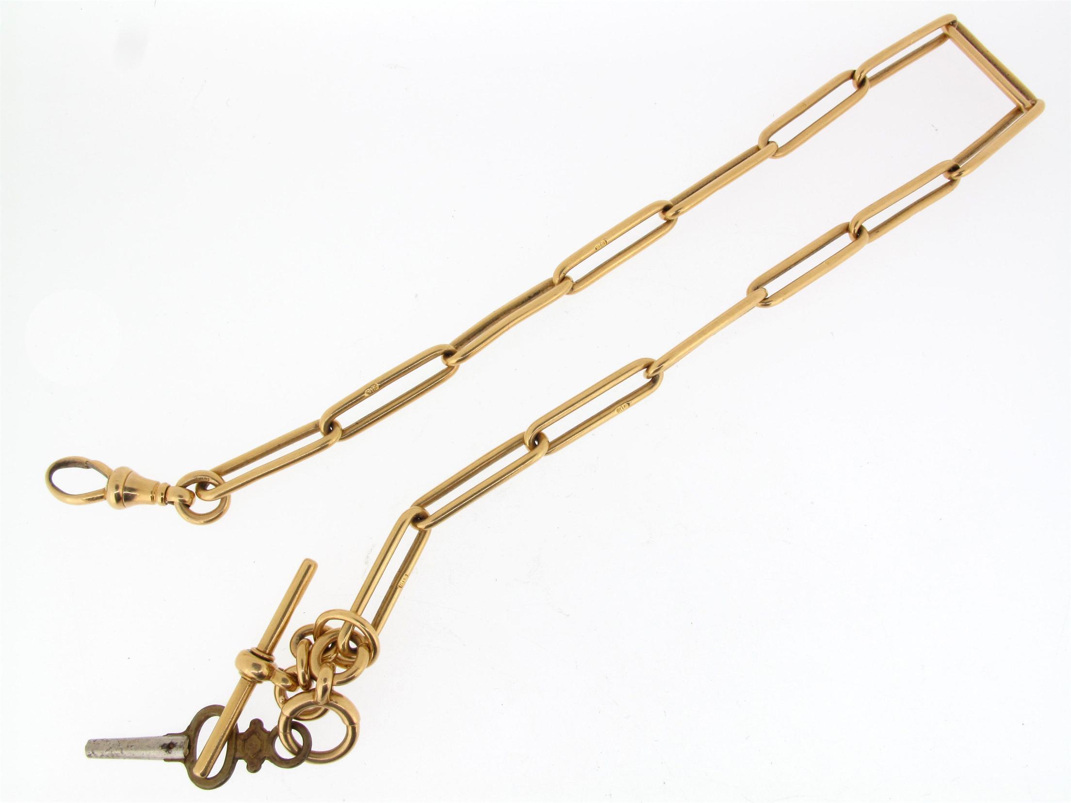 Appraisal: An ct gold long oval link watch chain