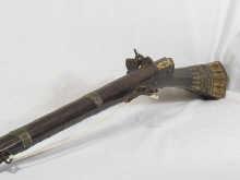 Appraisal: A long early th century Turkish flintlock firearm with Islamic