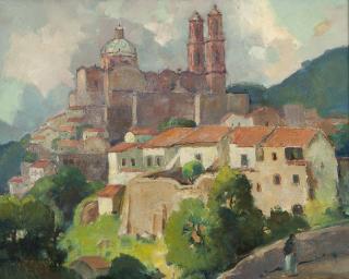 Appraisal: Orrin A White Taxco Mexico with figure faintly signed lower